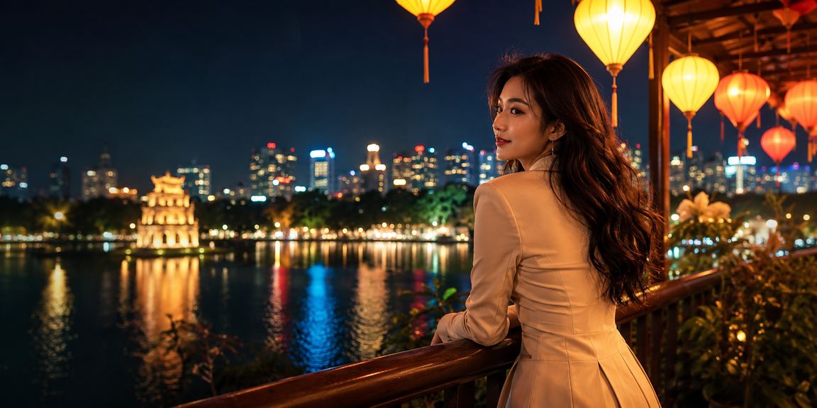 Người dùng tại Hà Nội mở ứng dụng casino trực tuyến dưới ánh đèn lồng lung linh về đêm